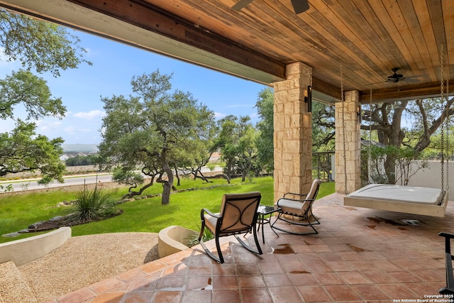 113 Carino Cv, Boerne, TX 78006 - view of patio / terrace featuring ceiling fan