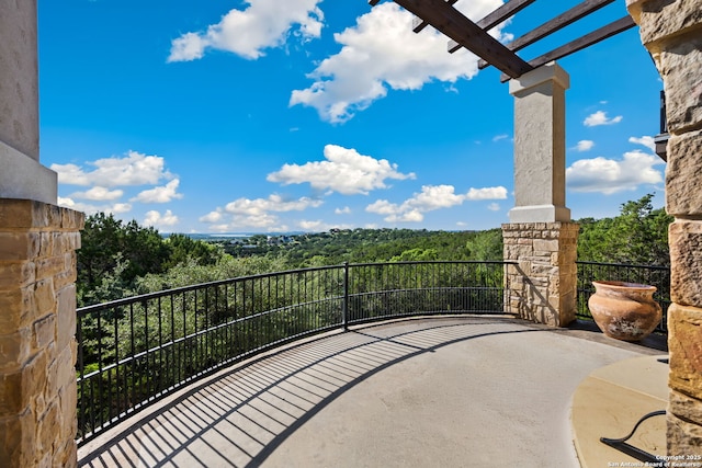1078 Star Rdg, Spring Branch, TX 78070 - balcony with a view of trees and a pergola