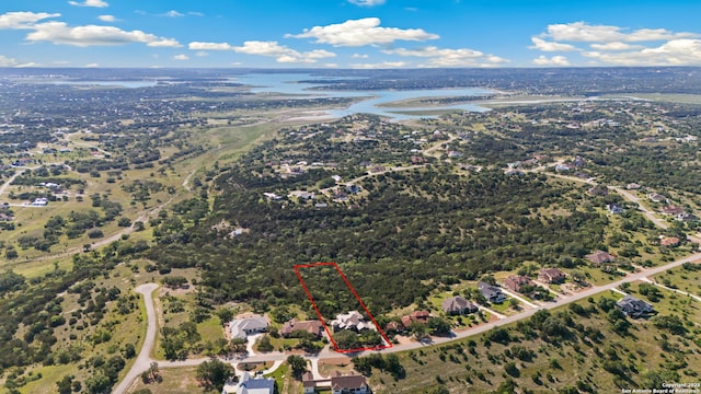 1078 Star Rdg, Spring Branch, TX 78070 - aerial overview of property's location with property boundaries highlighted and a nearby body of water