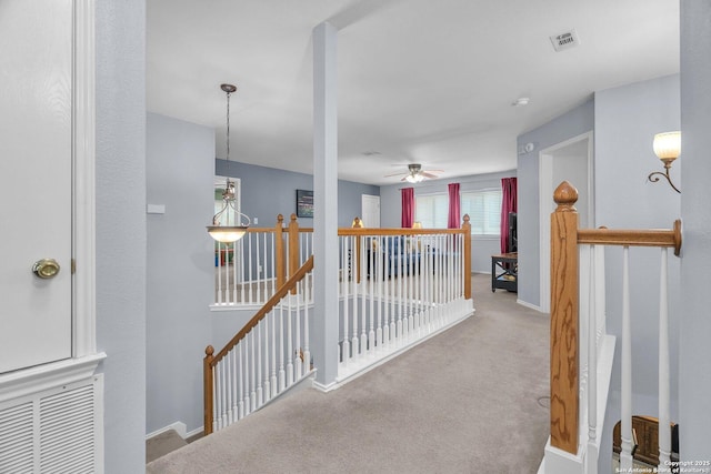 7715 Beechnut Oak, San Antonio, TX 78223 - corridor featuring an upstairs landing, carpet flooring, and baseboards