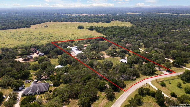 838 Georg Oaks, Bulverde, TX 78163 - view of property location with property boundaries highlighted and a heavily wooded area