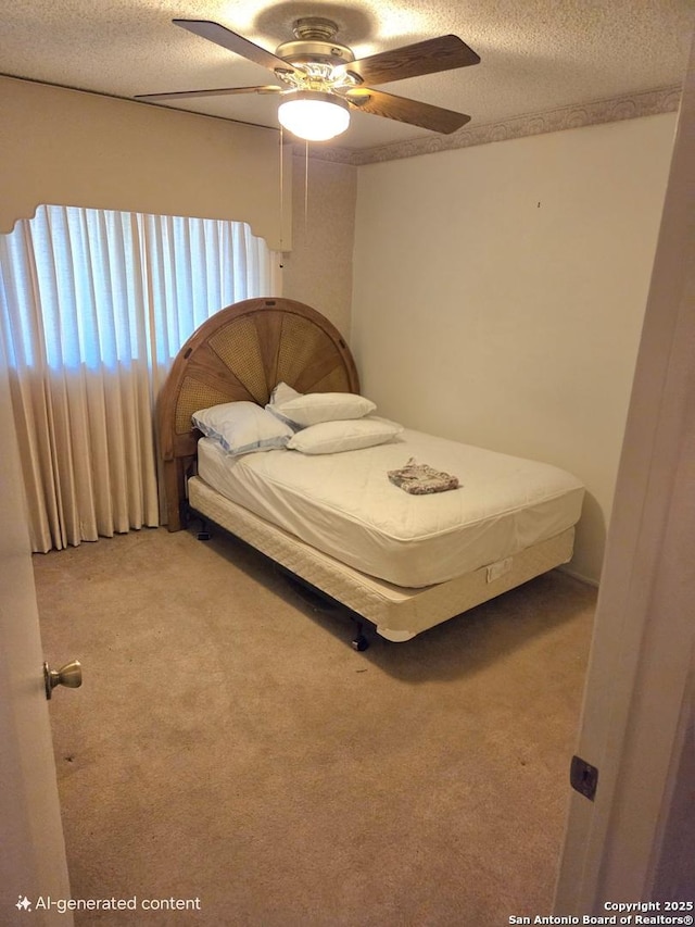 1319 Tideland, San Antonio, TX 78245 - carpeted bedroom featuring ceiling fan and a textured ceiling