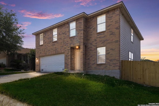 9618 Copper Fls, San Antonio, TX 78109 - traditional home featuring an attached garage, concrete driveway, and brick siding