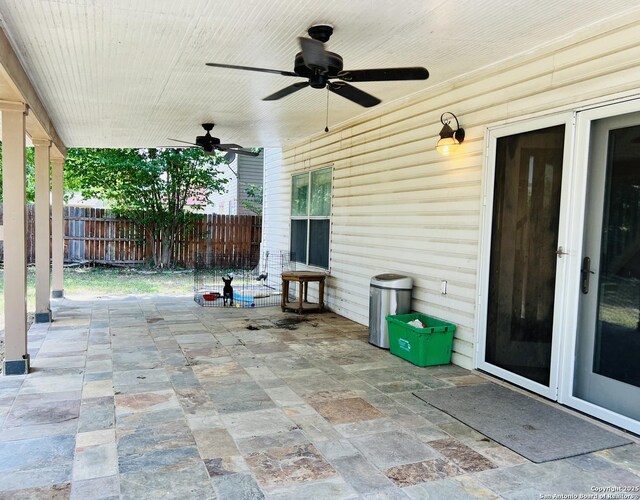 9208 Bowen, San Antonio, TX 78250 - view of patio with a ceiling fan