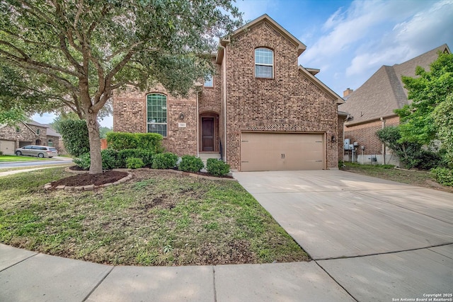 3811 Mira Mesa, San Antonio, TX 78259 - traditional-style house with brick siding, driveway, and an attached garage