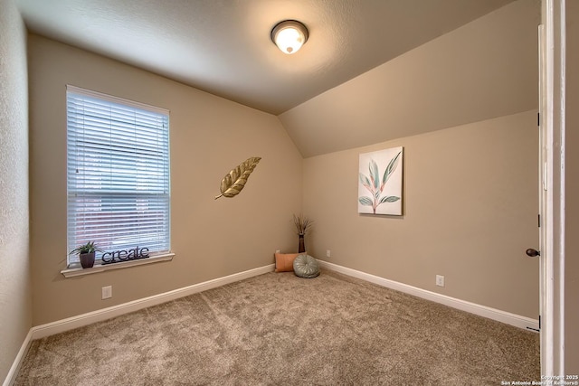 3811 Mira Mesa, San Antonio, TX 78259 - additional living space with carpet, vaulted ceiling, and baseboards