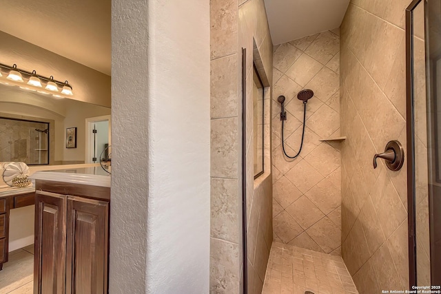 3811 Mira Mesa, San Antonio, TX 78259 - bathroom with a tile shower and vanity