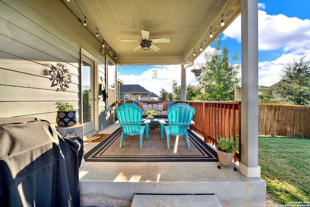 11706 Troubadour Trl, San Antonio, TX 78245 - view of patio with ceiling fan