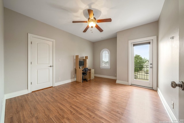 19223 Terra Rock, San Antonio, TX 78255 - empty room with light wood-type flooring, ceiling fan, and baseboards
