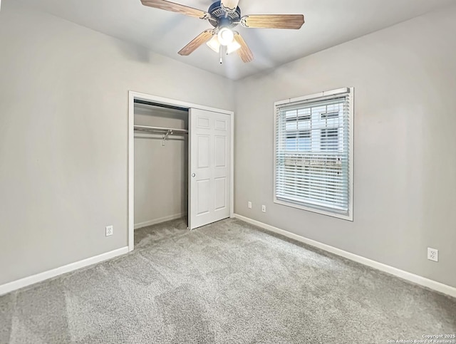 106 Serenity, Boerne, TX 78006 - unfurnished bedroom featuring carpet floors, baseboards, a closet, and ceiling fan