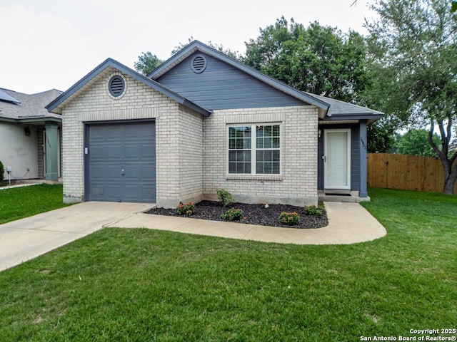 16402 Blanco Ky, San Antonio, TX 78247 - single story home with concrete driveway, a garage, and brick siding