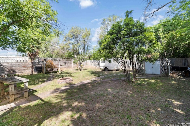 859 Pine St, New Braunfels, TX 78130 - view of yard featuring an outdoor fire pit