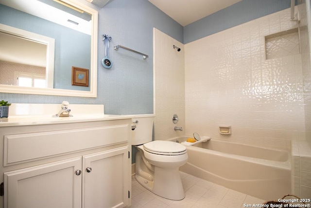 8333 Triple Crown, Boerne, TX 78015 - bathroom featuring tile patterned floors, vanity, shower / washtub combination, and toilet