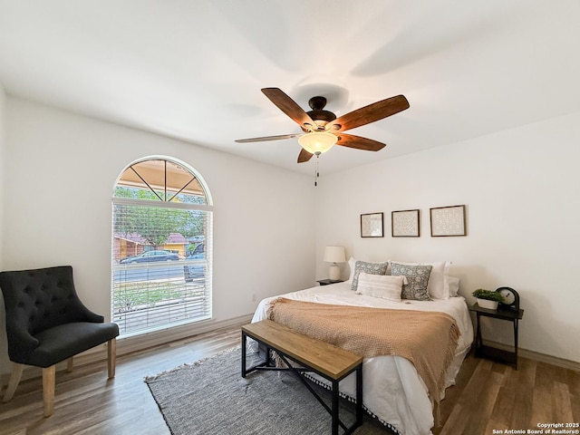 4015 Ramsgate, San Antonio, TX 78230 - bedroom featuring wood finished floors and ceiling fan