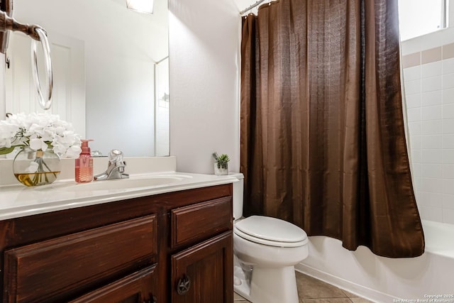21746 Luisa, San Antonio, TX 78259 - bathroom featuring toilet, tile patterned floors, shower / bath combination with curtain, and vanity