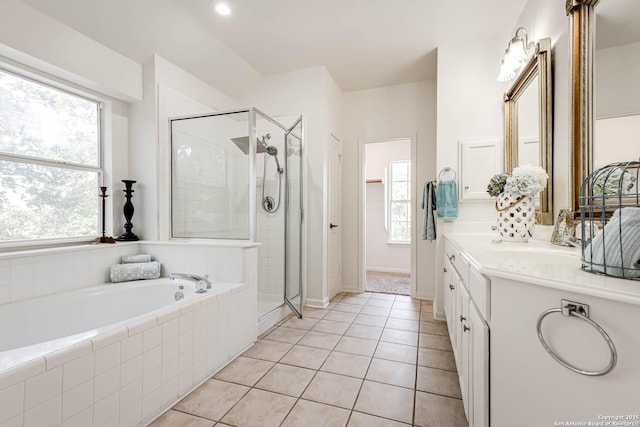 21746 Luisa, San Antonio, TX 78259 - full bath with a stall shower, a bath, and healthy amount of natural light