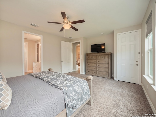 1006 Rock Shelter, San Antonio, TX 78260 - bedroom featuring carpet, a ceiling fan, baseboards, and multiple windows
