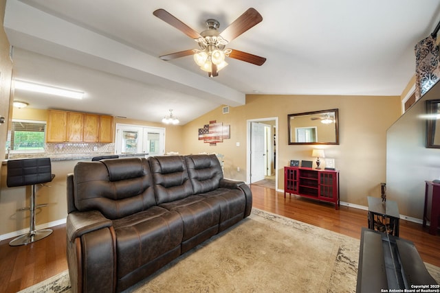 11301 Ford, Adkins, TX 78101 - living room with wood finished floors, ceiling fan, and baseboards