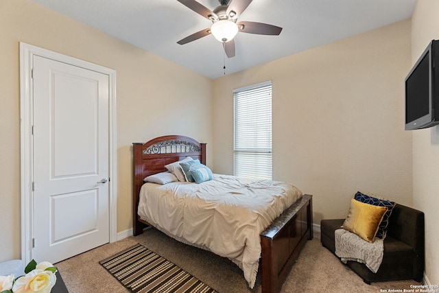 12234 Prince Solms, San Antonio, TX 78253 - bedroom with light colored carpet, baseboards, and ceiling fan