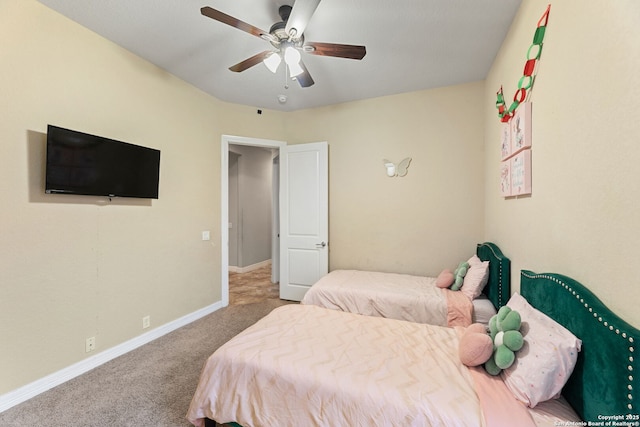 12234 Prince Solms, San Antonio, TX 78253 - bedroom featuring carpet flooring, baseboards, and ceiling fan