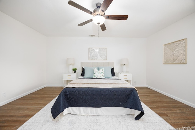 14613 Hook Dr, San Antonio, TX 78231 - bedroom featuring wood finished floors, baseboards, and a ceiling fan