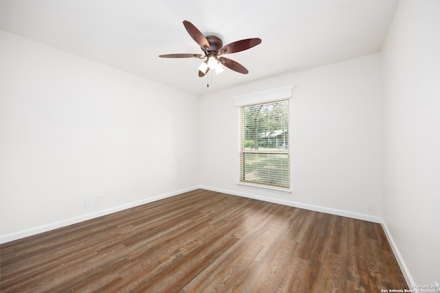 14613 Hook Dr, San Antonio, TX 78231 - empty room featuring wood finished floors, a ceiling fan, and baseboards