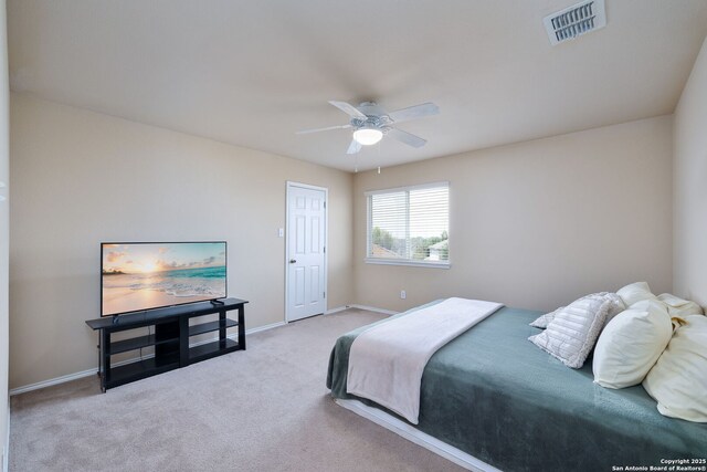 11106 Shetland Hls, San Antonio, TX 78254 - bedroom featuring carpet flooring, baseboards, and a ceiling fan