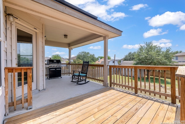 11106 Shetland Hls, San Antonio, TX 78254 - wooden deck featuring a grill