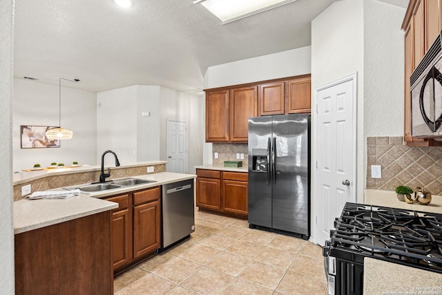 26430 Walden Oak, San Antonio, TX 78260 - kitchen with fridge with ice dispenser, dishwasher, a sink, tasteful backsplash, and gas stove