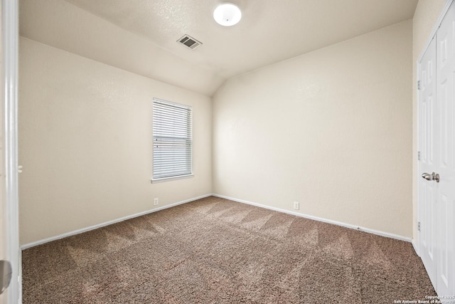 26430 Walden Oak, San Antonio, TX 78260 - unfurnished bedroom with carpet floors, lofted ceiling, baseboards, and a closet