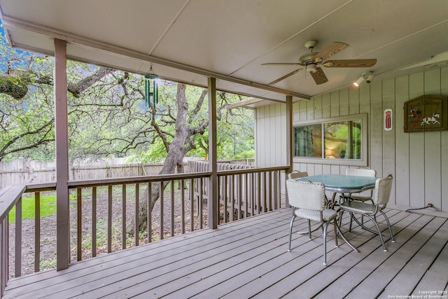 15310 Artesian Oaks, San Antonio, TX 78232 - deck with ceiling fan and outdoor dining space