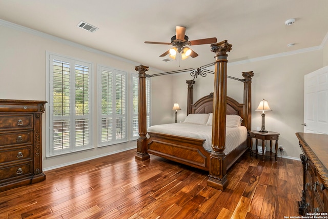 26223 Cuyahoga Cir, San Antonio, TX 78260 - bedroom featuring crown molding, baseboards, and dark wood-style floors