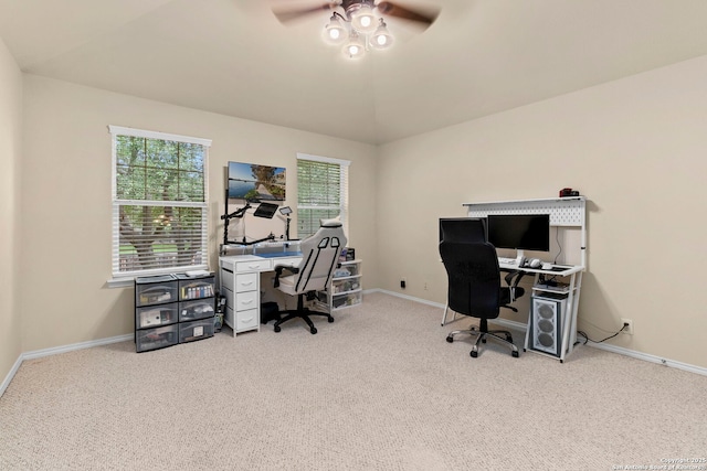 26223 Cuyahoga Cir, San Antonio, TX 78260 - carpeted office with ceiling fan and baseboards