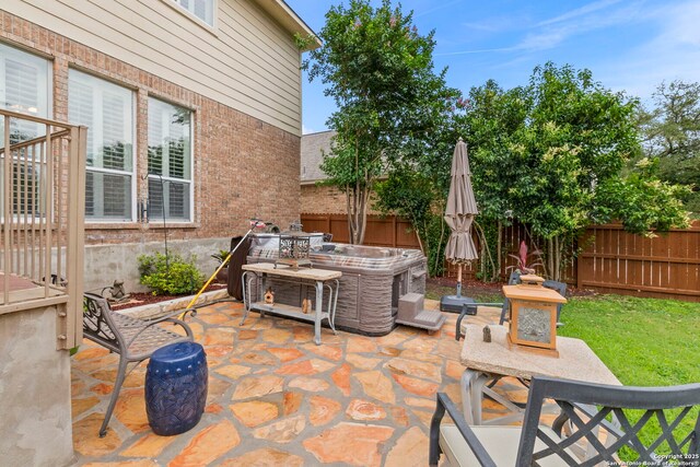 26223 Cuyahoga Cir, San Antonio, TX 78260 - fenced backyard featuring a patio