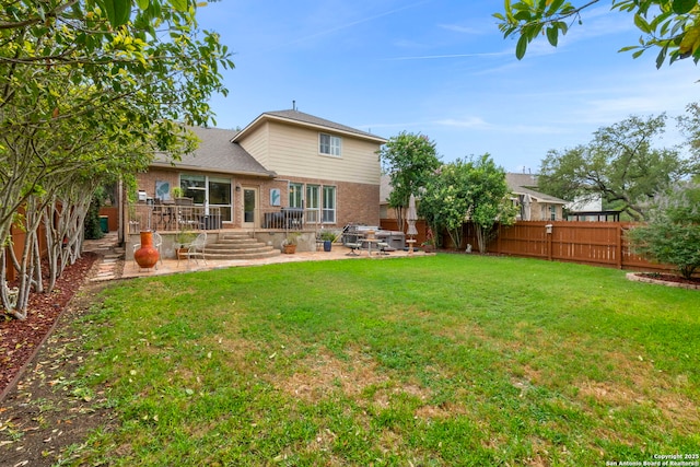 26223 Cuyahoga Cir, San Antonio, TX 78260 - back of house featuring brick siding and a patio area