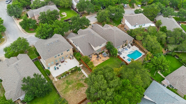 26223 Cuyahoga Cir, San Antonio, TX 78260 - aerial view of residential area featuring a pool area