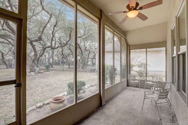 154 Roseheart, San Antonio, TX 78259 - sunroom / solarium featuring ceiling fan and plenty of natural light