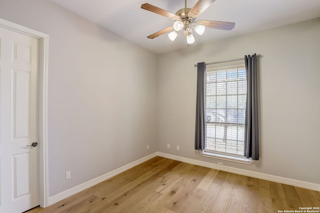 154 Roseheart, San Antonio, TX 78259 - unfurnished room featuring baseboards, light wood-style floors, and ceiling fan