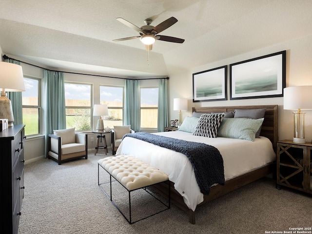 29520 Ringo Way, San Antonio, TX 78260 - bedroom featuring light colored carpet, baseboards, and a ceiling fan