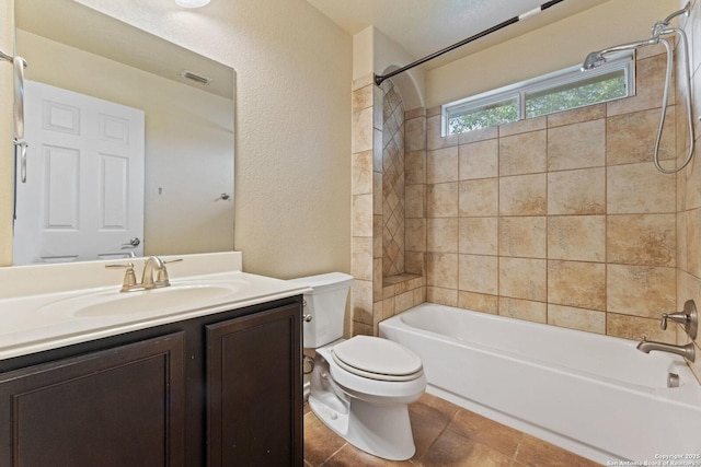 8903 Derby Dan, Converse, TX 78109 - bathroom with toilet, bathtub / shower combination, vanity, and a textured wall