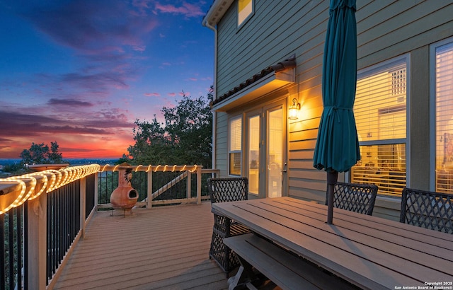 17906 Via Del Arbol, San Antonio, TX 78257 - wooden deck featuring outdoor dining space