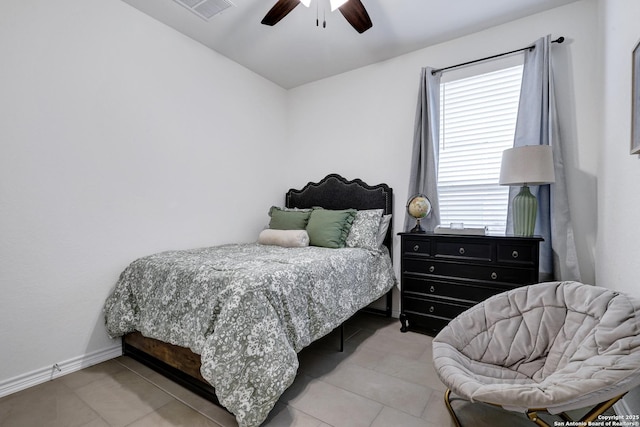 5219 Wolf Bane, San Antonio, TX 78261 - tiled bedroom with ceiling fan and baseboards