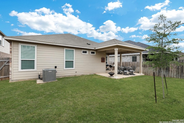 5219 Wolf Bane, San Antonio, TX 78261 - rear view of property with central air condition unit and a patio area