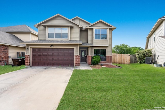 4310 Gambels Quail, Converse, TX 78109 - craftsman house featuring brick siding, central AC, concrete driveway, and an attached garage