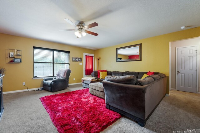4310 Gambels Quail, Converse, TX 78109 - carpeted living area with a ceiling fan and baseboards