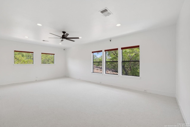 17706 Wild Basin, San Antonio, TX 78258 - unfurnished room featuring light colored carpet, recessed lighting, ceiling fan, and baseboards