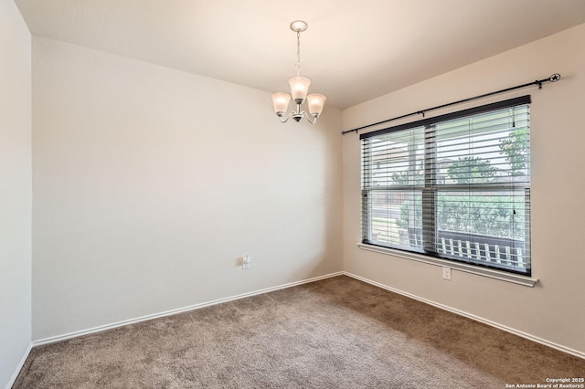 10110 Raspberry Oak, San Antonio, TX 78223 - empty room featuring a chandelier, carpet, and baseboards