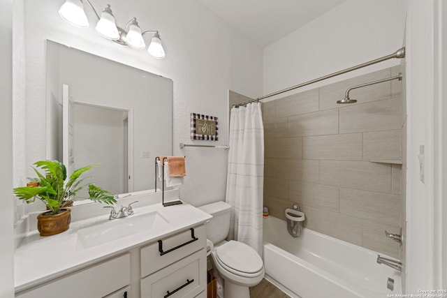 9102 War Wagon, San Antonio, TX 78254 - bathroom featuring vanity, shower / tub combo, and toilet
