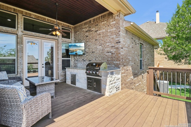 28534 Tristant Rdg, San Antonio, TX 78260 - wooden terrace with ceiling fan