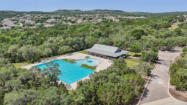 28534 Tristant Rdg, San Antonio, TX 78260 - bird's eye view of a pool area and a forest